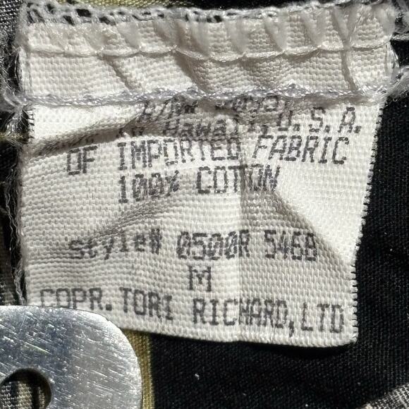 VTG Tori Richard Hawaiian Shirt Men’s MED Blue Floral Aloha Honolulu Resort USA - Picture 5 of 11